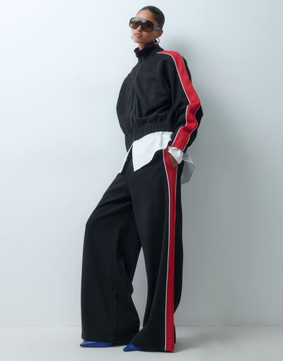 ASOS DESIGN ASOS DESIGN pique sporty panel sweatpants in red and black