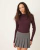 ASOS DESIGN ASOS DESIGN placement rib knit high neck top in plum-Purple - 1