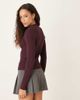 ASOS DESIGN ASOS DESIGN placement rib knit high neck top in plum-Purple - 3