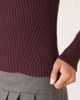 ASOS DESIGN ASOS DESIGN placement rib knit high neck top in plum-Purple - 4