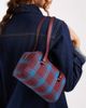 ASOS DESIGN ASOS DESIGN plaid boxy shoulder bag in burgundy-Blue - 1