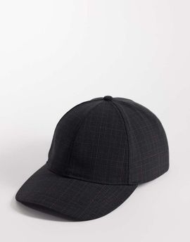 ASOS DESIGN ASOS DESIGN plaid cap in dark gray