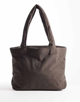 ASOS DESIGN ASOS DESIGN plaid tote bag in brown-Black