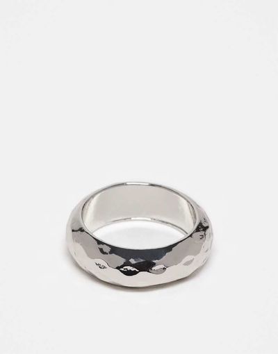 ASOS DESIGN ASOS DESIGN plain band ring with texture in silver