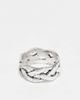 ASOS DESIGN ASOS DESIGN plaited rope ring in burnished silver - 1