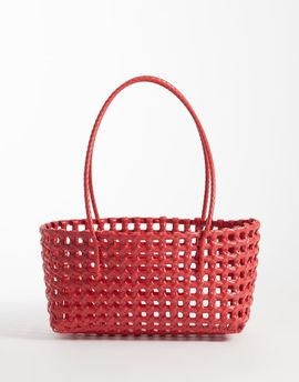 ASOS DESIGN ASOS DESIGN plastic weave tote bag in bright red