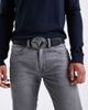 ASOS DESIGN ASOS DESIGN plate buckle belt with whipstitch and stud detail in black faux leather - 1
