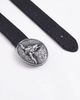 ASOS DESIGN ASOS DESIGN plate buckle belt with whipstitch and stud detail in black faux leather - 2