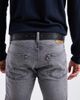 ASOS DESIGN ASOS DESIGN plate buckle belt with whipstitch and stud detail in black faux leather - 3