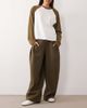 ASOS DESIGN ASOS DESIGN pleat detail barrel leg sweatpants in khaki-Green - 1