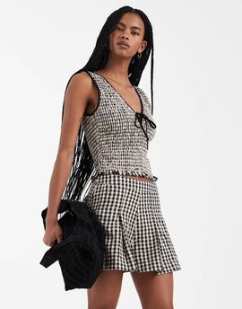 ASOS DESIGN ASOS DESIGN pleat front shorts in gingham - part of a set-Multi