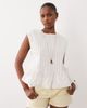 ASOS DESIGN ASOS DESIGN pleat front sleeveless top in cream-White - 1
