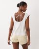 ASOS DESIGN ASOS DESIGN pleat front sleeveless top in cream-White - 4