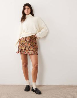 ASOS DESIGN ASOS DESIGN pleated mini skirt in jacquard-Multi