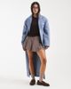 ASOS DESIGN ASOS DESIGN pleated mini skort with buckle in micro check-Multi - 1
