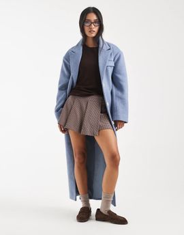 ASOS DESIGN ASOS DESIGN pleated mini skort with buckle in micro check-Multi