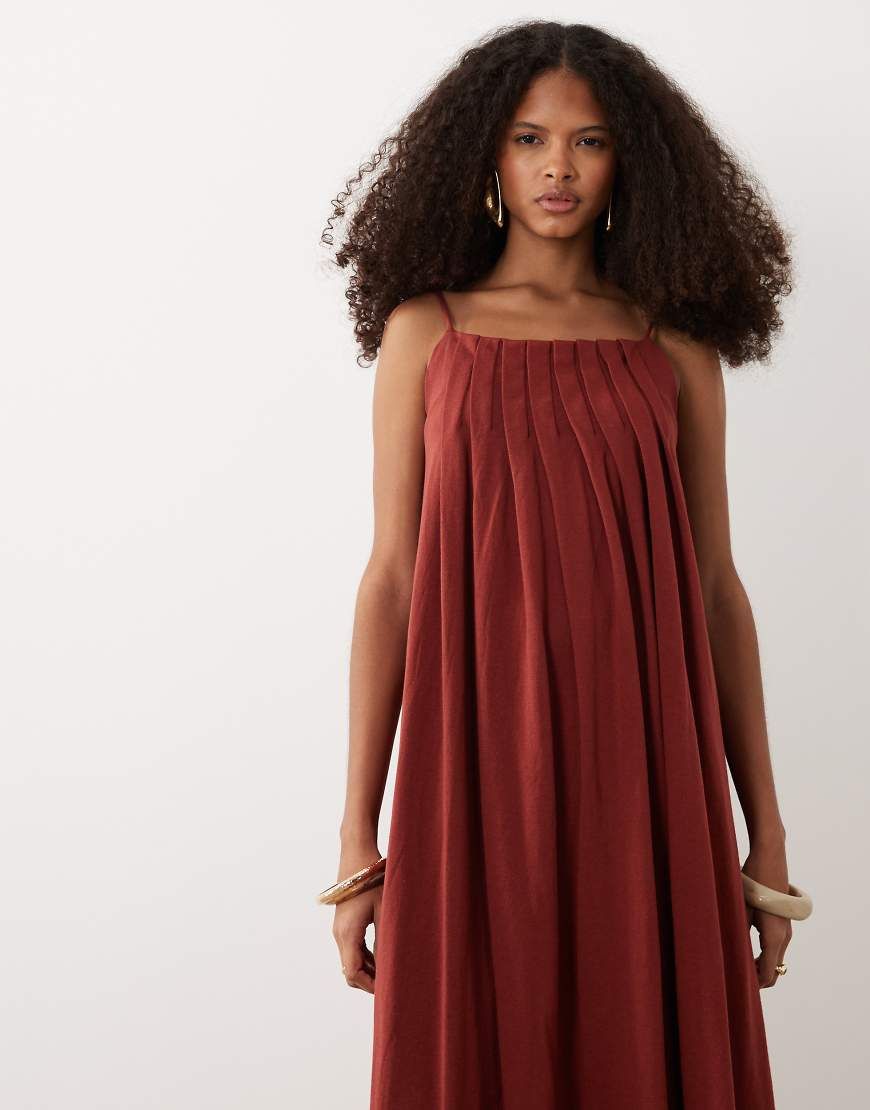 brown trapeze dress ASOS DESIGN Size:Free Size and timeless designs BUM-RUCHING Kimberley Sleeveless Beaded Fringe