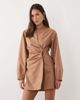 ASOS DESIGN ASOS DESIGN pleated waist detail structured blazer dress in beige-Multi - 1