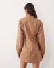 ASOS DESIGN ASOS DESIGN pleated waist detail structured blazer dress in beige-Multi - 3