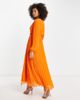ASOS DESIGN ASOS DESIGN pleated wrap button detail maxi dress in orange - 3