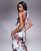 ASOS DESIGN ASOS DESIGN plisse halter tie maxi dress in dark floral-Multi - 2