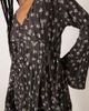 ASOS DESIGN ASOS DESIGN plisse long angel sleeve wrap front mini dress in daisy print-Multi - 3