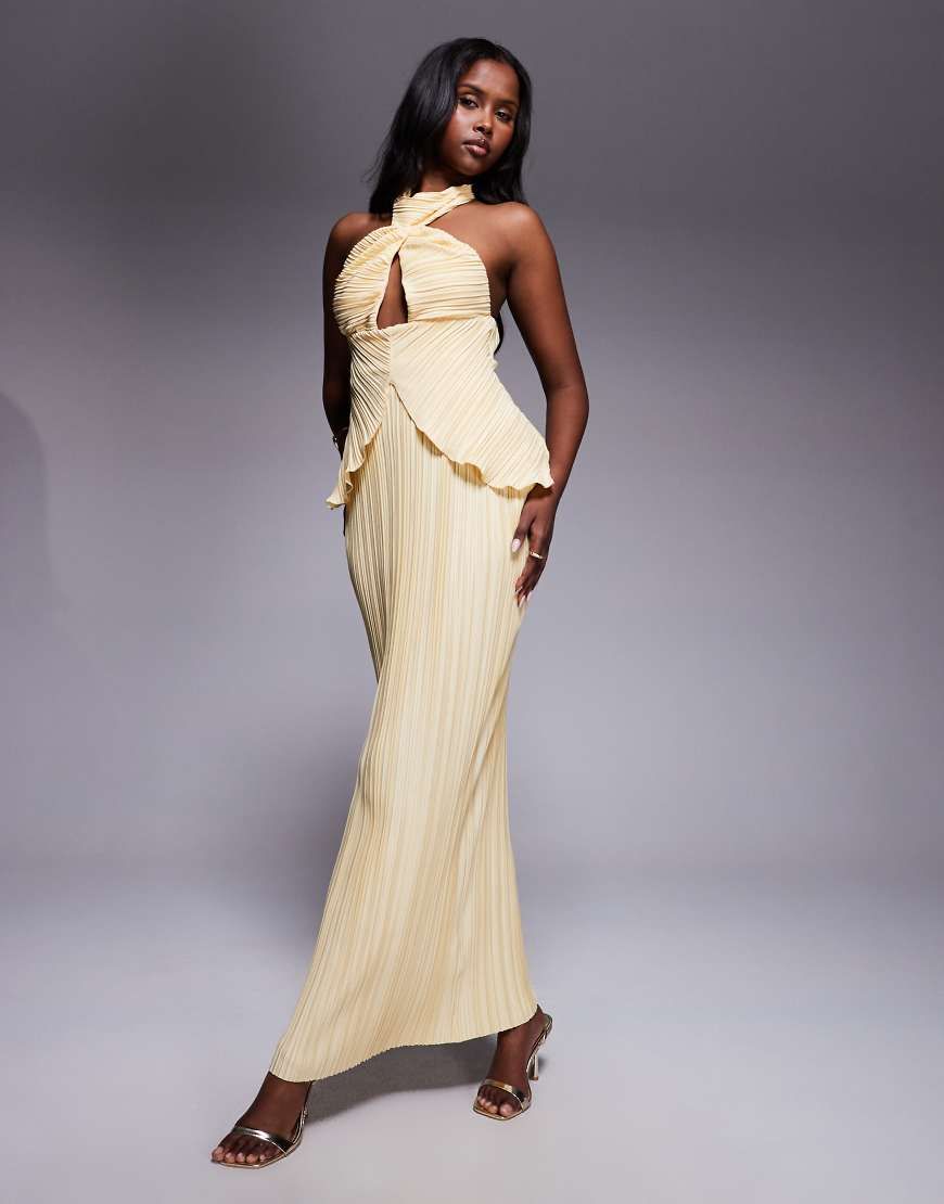 anthropologie plisse halter dress ASOS DESIGN Halter jumpsuit
