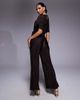 ASOS DESIGN ASOS DESIGN plisse plunge short sleeve wrap waist jumpsuit in chocolate-Brown - 4