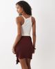 ASOS DESIGN ASOS DESIGN plisse ruched drape detail mini sarong skirt in wine-Red - 2