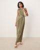 ASOS DESIGN ASOS DESIGN plisse sleeveless wrap tie front maxi dress in khaki green - 1