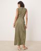 ASOS DESIGN ASOS DESIGN plisse sleeveless wrap tie front maxi dress in khaki green - 4