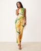 ASOS DESIGN ASOS DESIGN plisse sleeveless wrap tie side maxi dress in painted green floral-Multi - 1