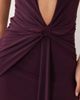 ASOS DESIGN ASOS DESIGN plunge halter neck ruched maxi dress in blackcurrant-PURPLE - 4