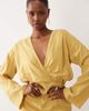 ASOS DESIGN ASOS DESIGN plunge maxi dress with wide cuffs and side split in burnished gold-Multi - 2