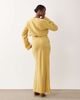 ASOS DESIGN ASOS DESIGN plunge maxi dress with wide cuffs and side split in burnished gold-Multi - 3