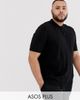 ASOS DESIGN ASOS DESIGN Plus knitted muscle fit polo in black - 1