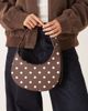 ASOS DESIGN ASOS DESIGN polka dot asymmetric scoop shoulder bag with buckle detail in chocolate-Brown - 1