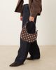 ASOS DESIGN ASOS DESIGN polka dot asymmetric scoop shoulder bag with buckle detail in chocolate-Brown - 3