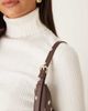 ASOS DESIGN ASOS DESIGN polka dot asymmetric scoop shoulder bag with buckle detail in chocolate-Brown - 4