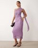 ASOS DESIGN ASOS DESIGN polka dot print bandeau maxi dress with scarf detail in lilac-Purple - 1