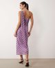 ASOS DESIGN ASOS DESIGN polka dot print bandeau maxi dress with scarf detail in lilac-Purple - 4
