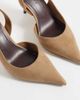 ASOS DESIGN ASOS DESIGN Polo slingback high stiletto heeled shoes in sand suedette-Neutral - 3