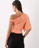ASOS DESIGN ASOS DESIGN polyamide asymmetrical floaty sleeve top in peachy pink-Orange - 2