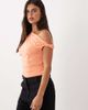 ASOS DESIGN ASOS DESIGN polyamide asymmetrical floaty sleeve top in peachy pink-Orange - 4