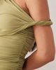 ASOS DESIGN ASOS DESIGN polyamide ruched twist side cut away draped top in khaki green - 3