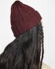 ASOS DESIGN ASOS DESIGN polyester cable knit beanie in burgundy-Red - 2