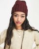 ASOS DESIGN ASOS DESIGN polyester cable knit beanie in burgundy-Red - 4