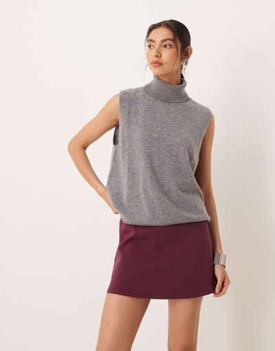 ASOS DESIGN ASOS DESIGN ponte micro skort in berry - part of a set-Red