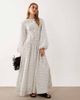ASOS DESIGN ASOS DESIGN poplin maxi dress with asymmetric waist and volume sleeves in chocolate polka dots-Multi - 2