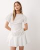 ASOS DESIGN ASOS DESIGN poplin short sleeve mini dress with ruched tie waist detail in white - 1